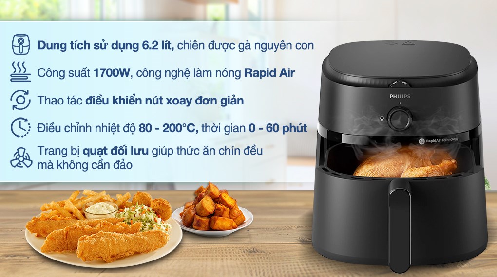 Nồi chiên không dầu Philips NA130/00 6.2 lít