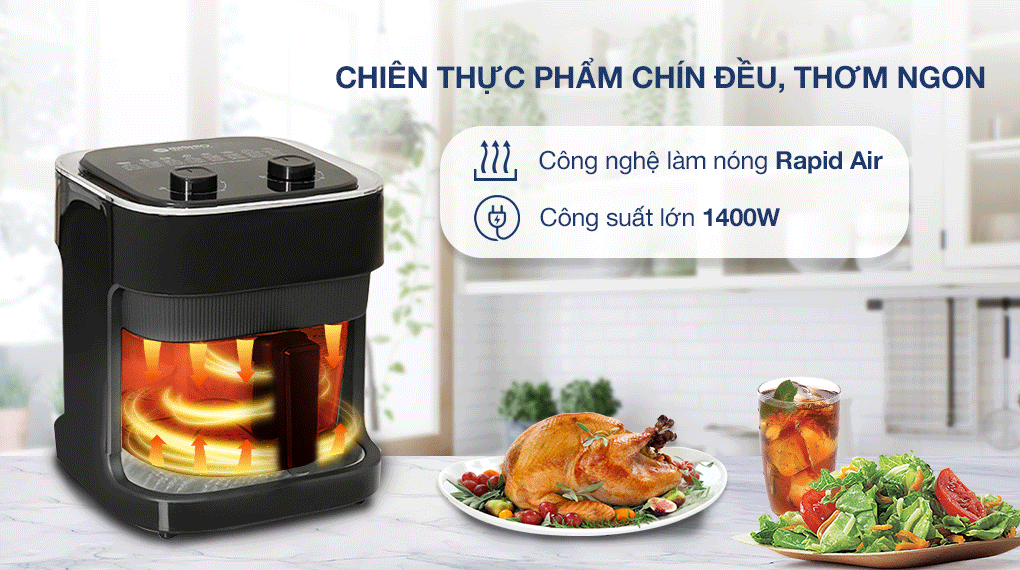 Nồi chiên không dầu Mishio 7 lít MK373