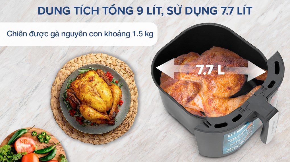 Nồi chiên không dầu Sunhouse 9 lít SHD4037