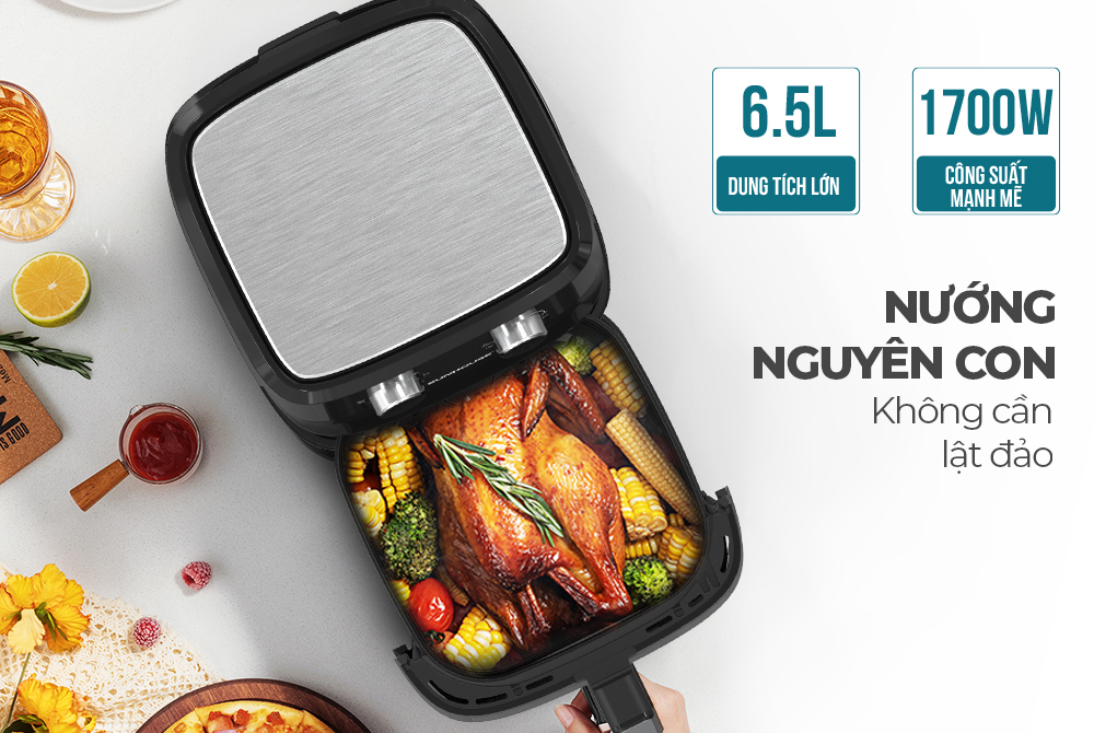 Nồi chiên không dầu Sunhouse SHD4030 6.5 lít - Dung tích, công suất