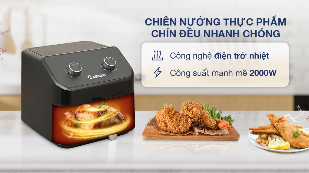 Nồi chiên không dầu Rapido 9 lít RAF-9.0M