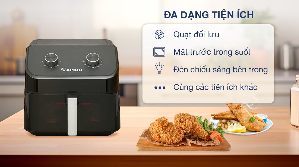 Nồi chiên không dầu Rapido 9 lít RAF-9.0M