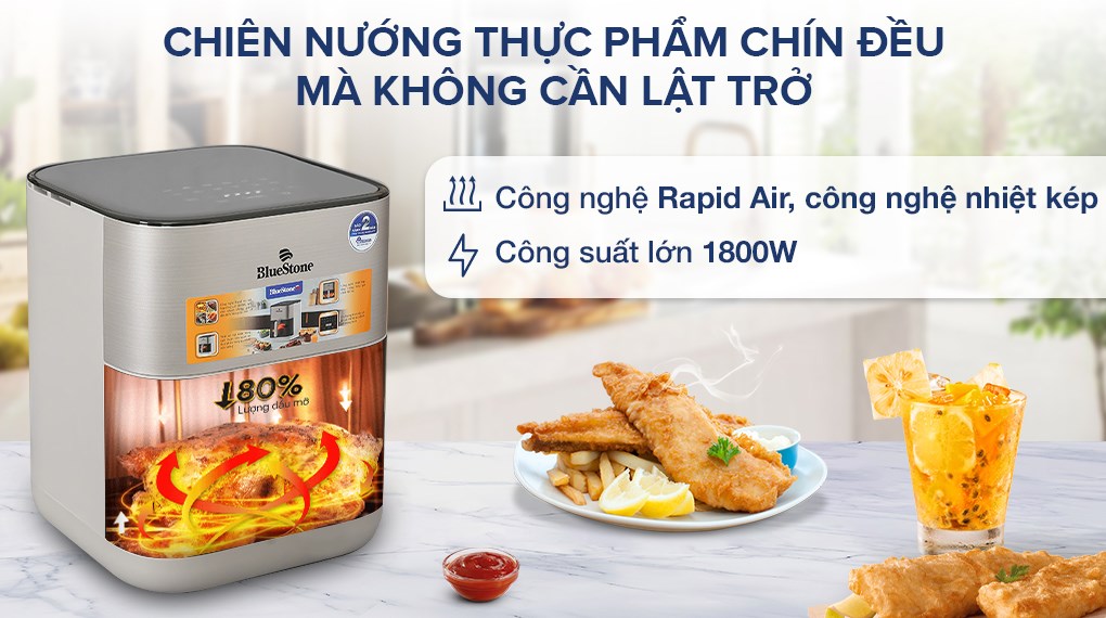 Nồi chiên không dầu BlueStone 6 lít AFB-5867
