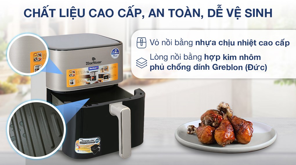 Nồi chiên không dầu BlueStone 6 lít AFB-5867