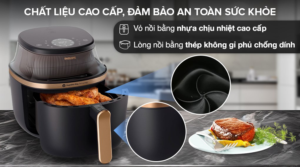 Nồi chiên không dầu Philips 6.2 lít NA332/00