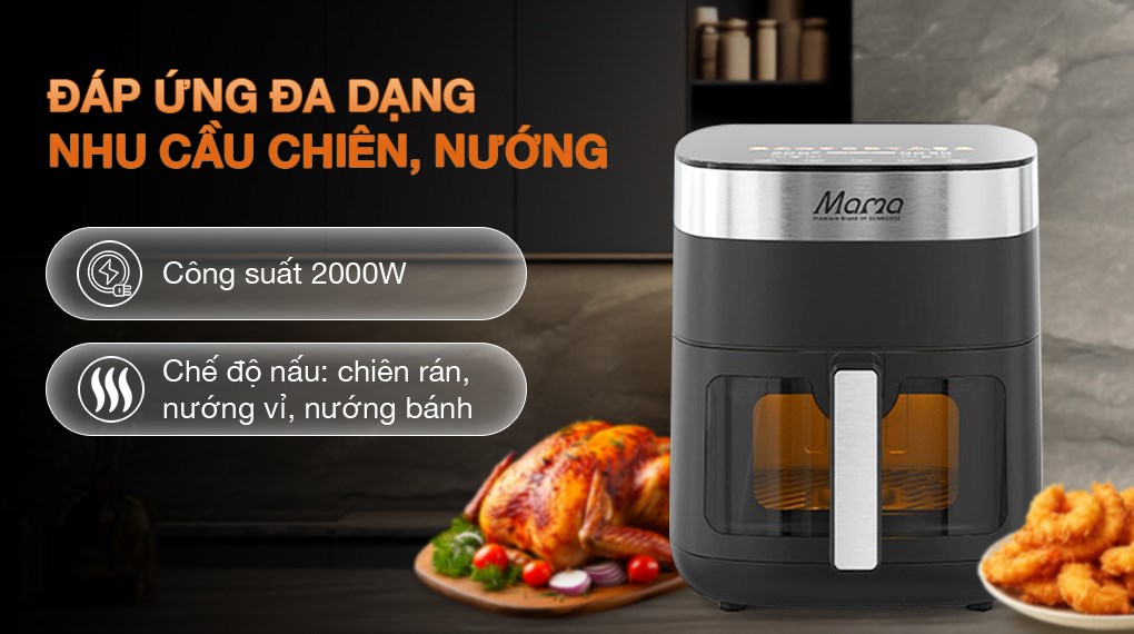 Nồi chiên không dầu Sunhouse Mama 6.5 lít SHD4092