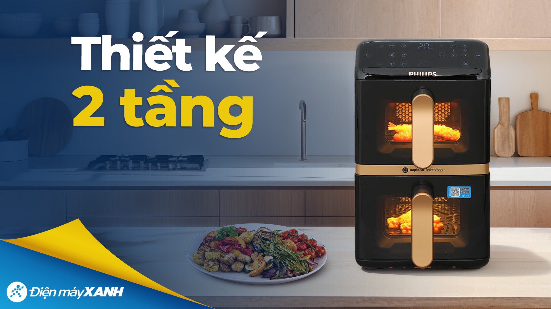 Nồi chiên không dầu Philips 10 lít NA462/70