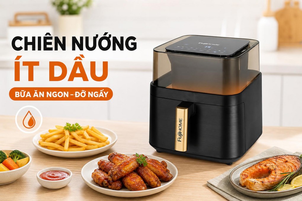 Nồi chiên không dầu FUJIHOME A8DG2 8L