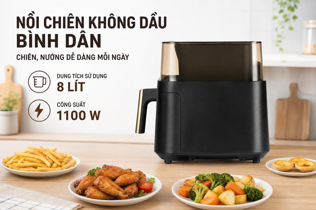 Nồi chiên không dầu FUJIHOME A8DG2 8L - 2