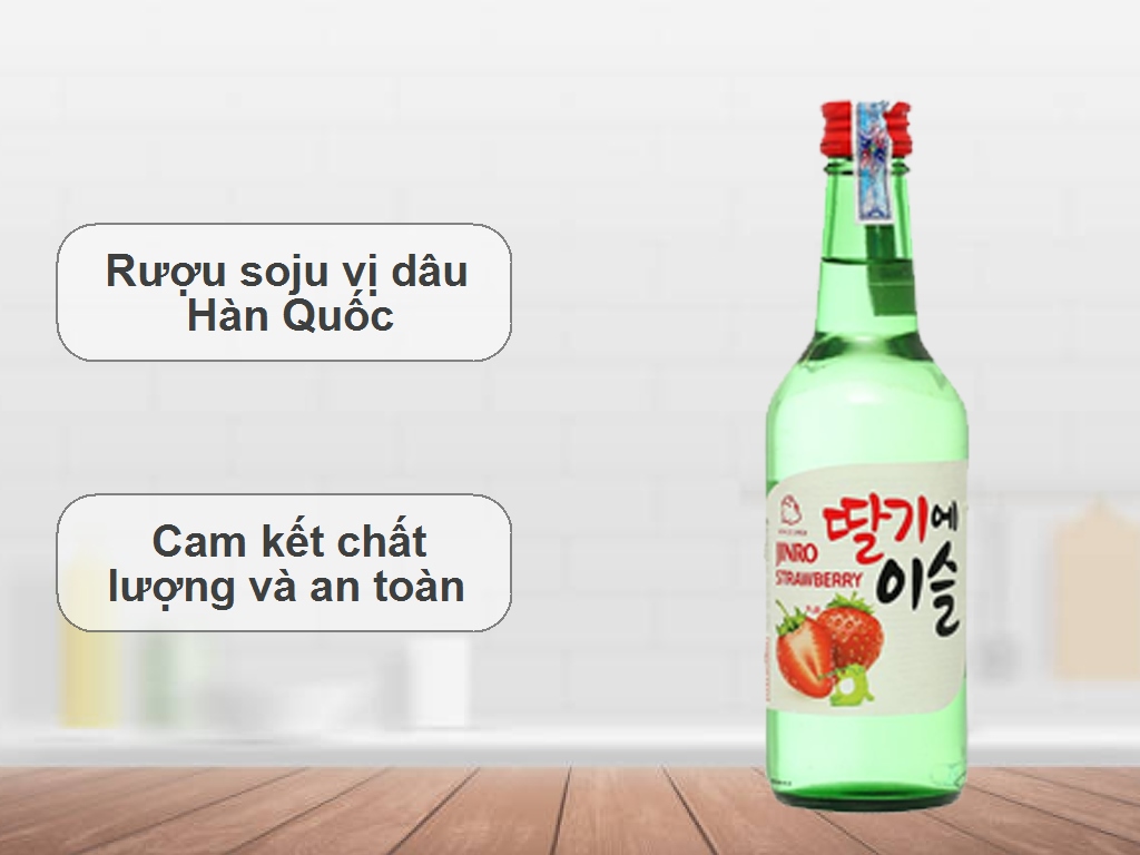 Rượu soju Jinro vị dâu 13% chai 360ml 2