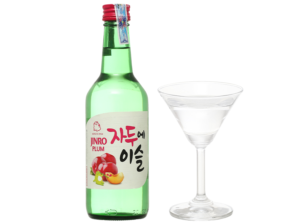Rượu soju Jinro vị mận 13% chai 360ml 6