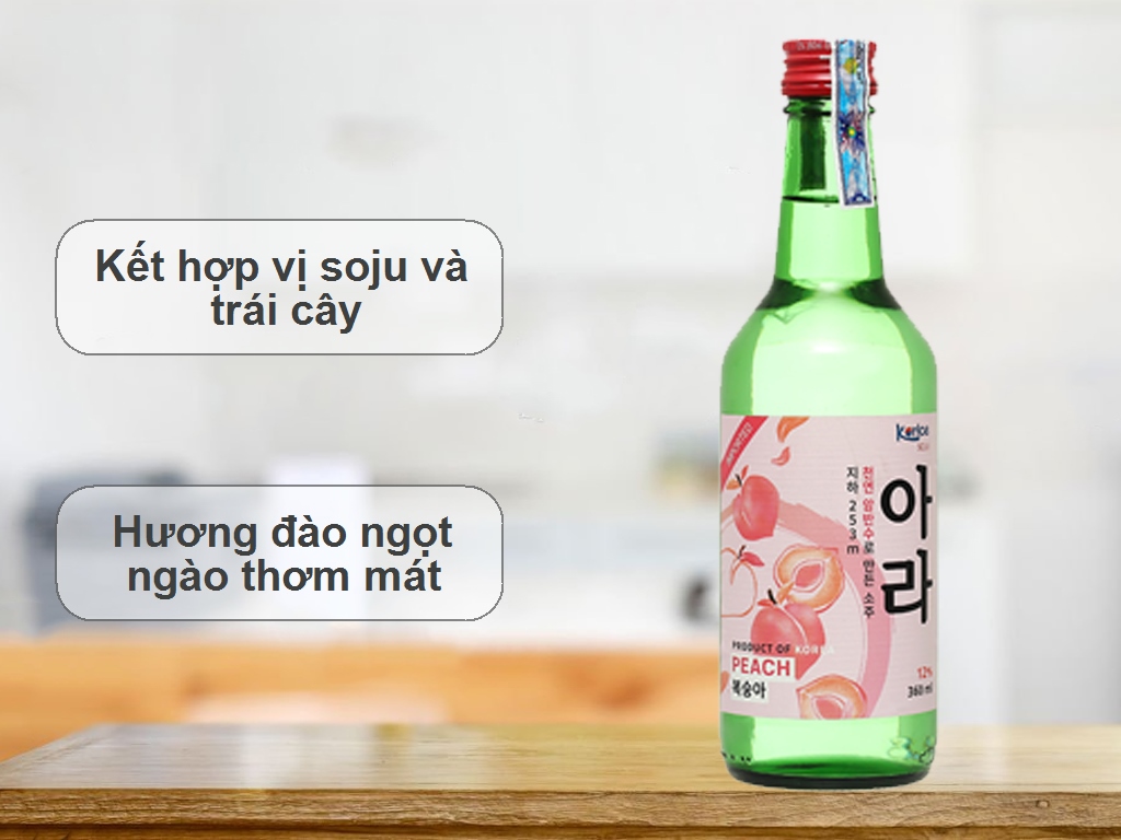 Rượu soju Korice vị đào 12% chai 360ml 2