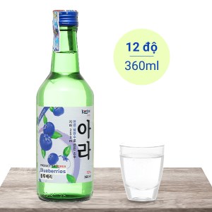 Rượu soju Korice hương việt quất 12% chai 360ml