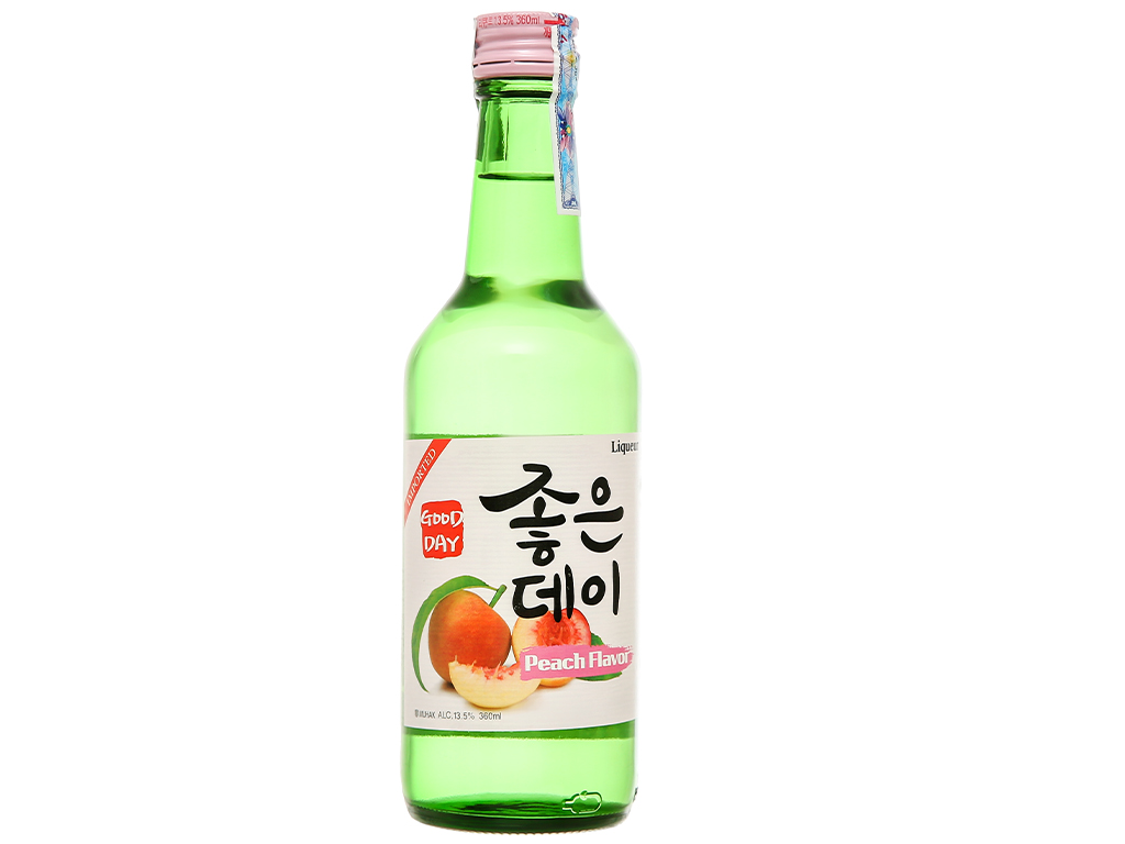 Rượu soju Good Day vị đào 13.5% chai 360ml 1