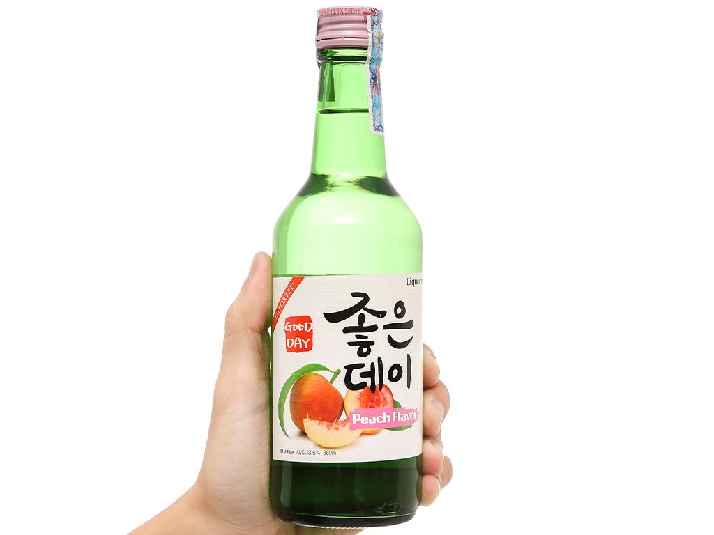 Rượu soju Good Day vị đào 13.5% chai 360ml 9