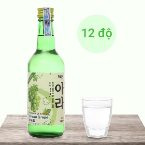 Rượu soju Korice hương nho xanh 12% chai 360ml
