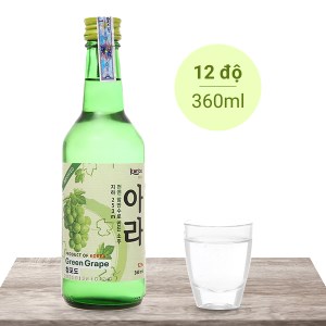 Rượu soju Korice hương nho xanh 12% chai 360ml