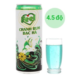Rượu nhẹ cocktail có ga Feel Chanh Rum bạc hà 4.5% lon 330ml