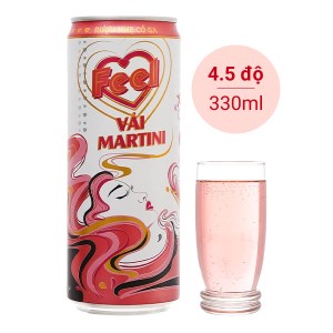Rượu nhẹ cocktail có ga Feel vải martini 4.5% lon 330ml