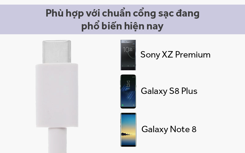 Sạc dây Type-C 1A 1 m Xmobile DS199-WB Trắng - Phù hợp với các loại máy phổ biến hiện nay