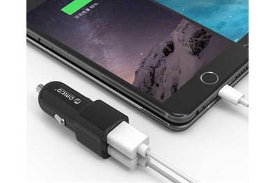 Sạc xe hơi 2 cổng ORICO UCL-2U-BK 2.4A Đen