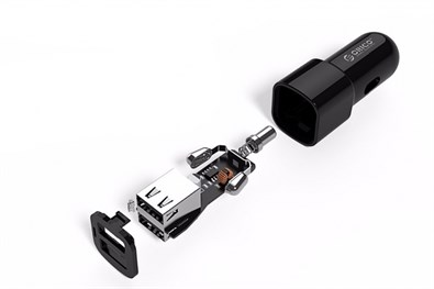 Sạc xe hơi 2 cổng ORICO UCL-2U-BK 2.4A Đen