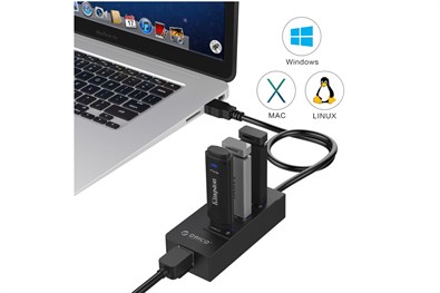 Bộ chia USB Hub 3 cổng USB 3.0 ORICO HR01-U3-BK Đen