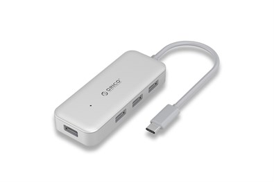 Bộ chia USB Hub 4 cổng USB 3.0 Đầu Type C ORICO-TC4U.U3.SV Đen