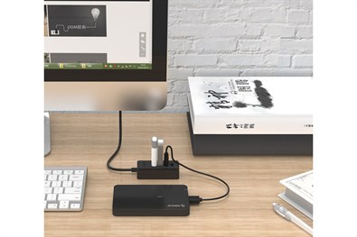 Bộ chia USB Hub 4 cổng USB 2.0 ORICO W5P-U2-30-BK Đen | Vuivui.com