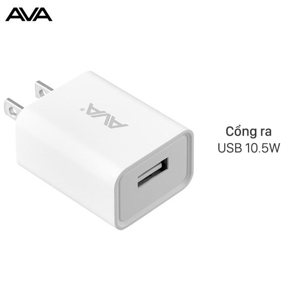 Adapter sạc USB 10.5W AVA DS433-WB Trắng