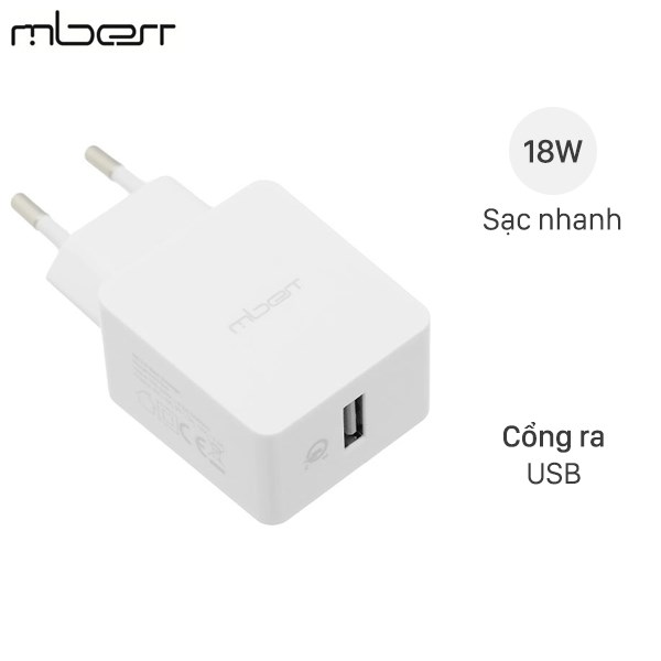 Adapter sạc USB Qualcomm 3.0 18W Mbest DS136S