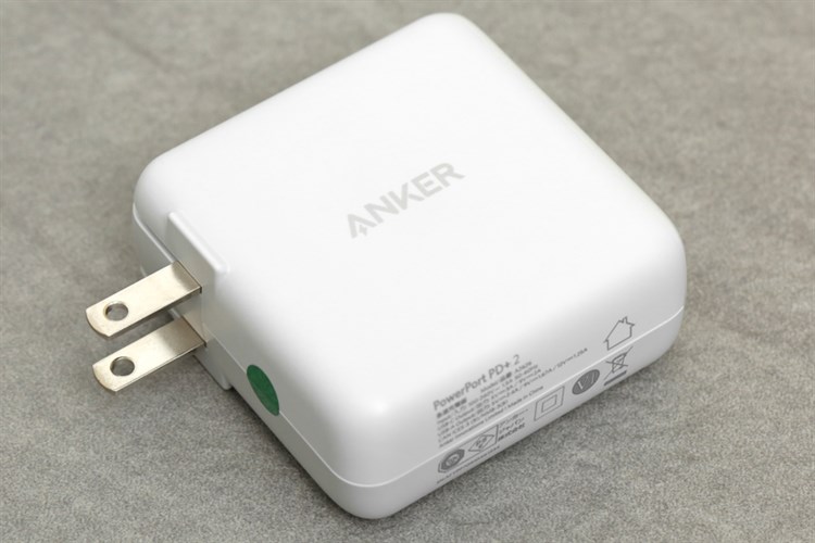 Adapter sạc 2 cổng USB Type-C PD 18W Anker PowerPort PD+2 A2626 Trắng Màu Trắng