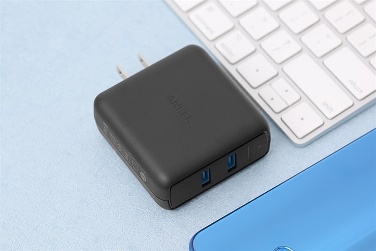 Adapter sạc 2 cổng USB 39W Anker Powerport Speed 2 - A2025 Đen Màu Đen