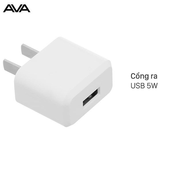 Adapter sạc USB 5W AVA JC62A trắng