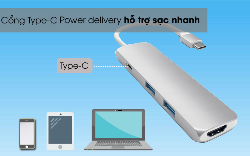 Type-C Power delivery - Adapter chuyển đổi Type-C 4 in 1 HyperDrive GN22B Type-C Power delivery - Adapter chuyển đổi Type-C 4 in 1 HyperDrive GN22B