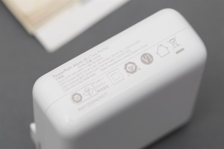 Adapter sạc 2 cổng USB Type C PD 45W Anker PowerPort Atom III A2322 Màu Trắng