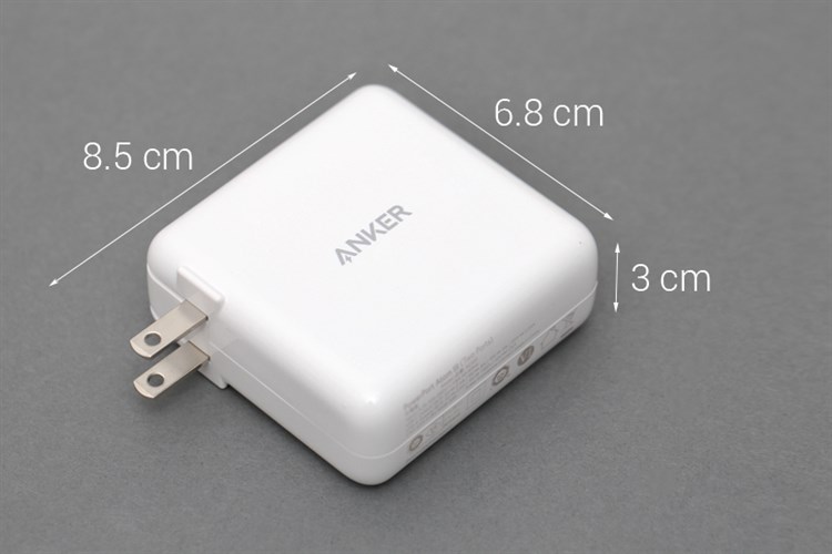 Adapter sạc 2 cổng USB Type C PD 45W Anker PowerPort Atom III A2322 Màu Trắng