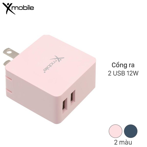 Adapter sạc 2 cổng USB 12W Dual Xmobile DS730-DB