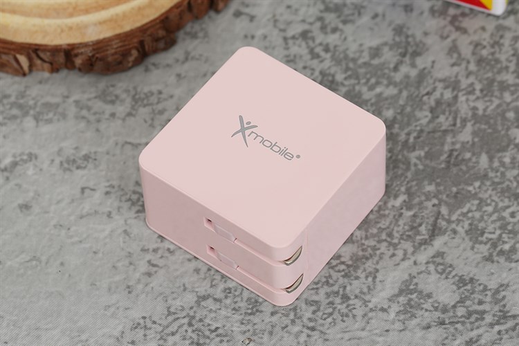Adapter sạc 2 cổng USB 17W Dual Xmobile DS730-DB Màu Hồng