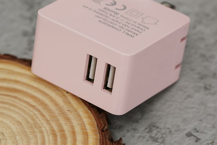Adapter sạc 2 cổng USB 17W Dual Xmobile DS730-DB Màu Hồng