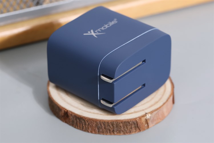 Adapter sạc 2 cổng Type C PD QC 3.0 18W Xmobile DS714 Màu Xanh Navy