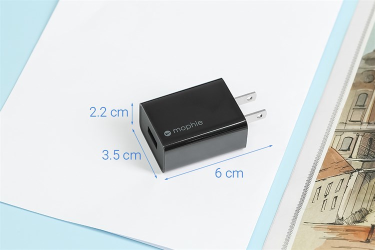 Adapter sạc USB 10W Mophie Màu Đen