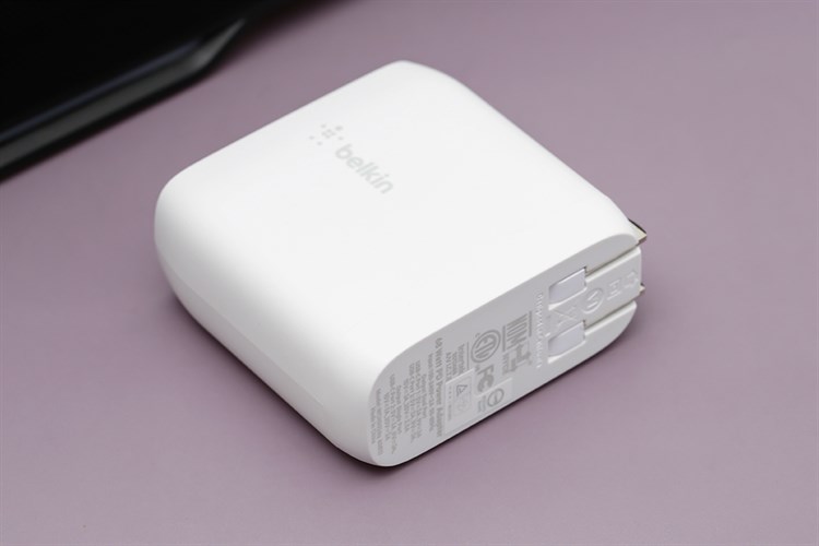Adapter sạc 2 cổng Type C PD 68W GaN Belkin WCH003 Màu Trắng