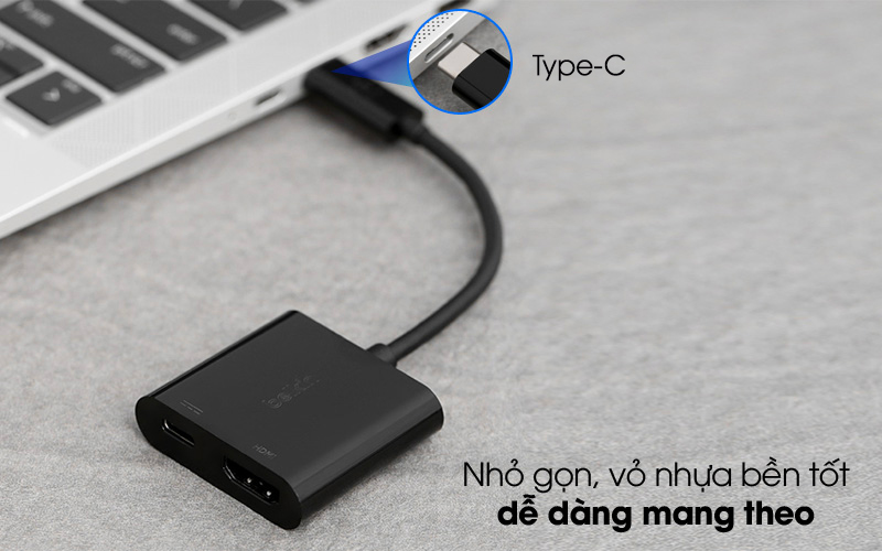 Nhỏ gọn - Adapter chuyển đổi Type C - HDMI Belkin AVC002 Đen Nhỏ gọn - Adapter chuyển đổi Type C - HDMI Belkin AVC002 Đen
