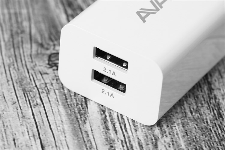 Adapter sạc 2 cổng USB 10.5W Dual AVA U215A Màu Trắng
