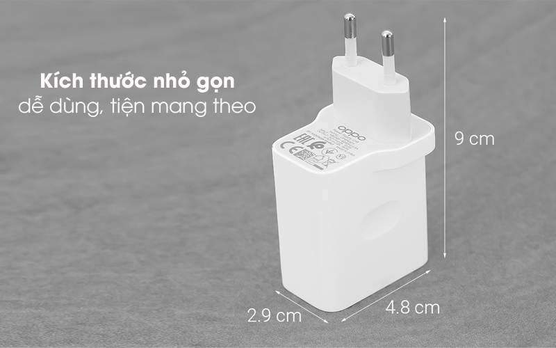 Nhỏ gọn, dễ dùng - Adapter Sạc 18W OPPO OP92KAUH