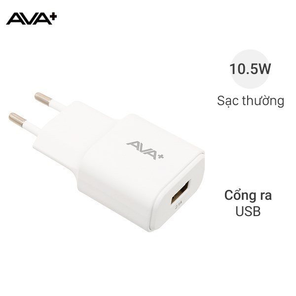 Adapter sạc USB 10.5W AVA+ DS017A-TB