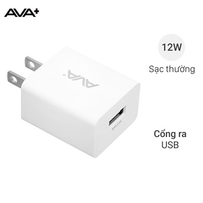 Adapter sạc USB 12W AVA+ ASUC01