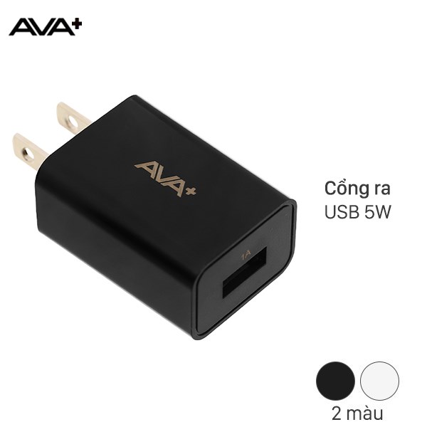 Adapter sạc USB 5W AVA+ DS016-BG