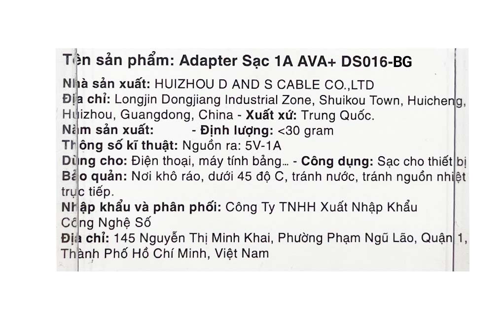 Adapter sạc USB 5W AVA+ DS016 - 7